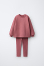 Zara КОМПЛЕКТ ТОЛСТОВОК И ЛЕГГИНСОВ, ОДНОТОННЫЙ 140