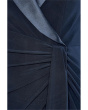 Combo Shawl Collar Midi Dress