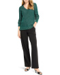 Petite Shimmer Waffle V-neck Sweater