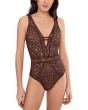 Classic Color Play Crochet Plunge One-Piece