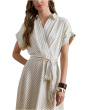 Striped Belted Twill Dress