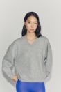 Zara SUDADERA С V-образным вырезом, окрашенная в серый цвет
