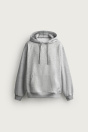 Zara Базовая ТОЛСТОВКА С КАПЮШОНОМ ДЛЯ ТЯЖЕЛОГО веса, серая мелированная