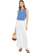 Chambray O'lei Sleeveless Ruffle Top