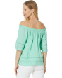Cropped Bell Sleeve Woven Top with Lace Trim