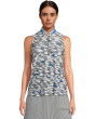 Wave Print Crunch Fabrication Sleeveless Top