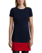 Two-Tone Button-Trim Crepe Shift Dress