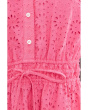 Button-Down Belted Lace Mini Dress