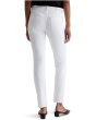 Mari Mid-Rise Slim Straight Jeans in White