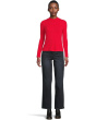 Long Sleeve Mock Neck Knit Top With Button Detail