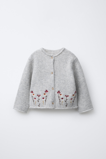 Zara КАРДИГАН С ЦВЕТОЧНОЙ ВЫШИВКОЙ 501989124-803-3