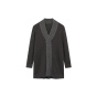 Longpullover m. hohem Schlitz und Glitzerblende, graphit-grau-meliert