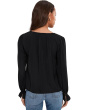 Long Sleeve Button Front Woven Top With Smocking
