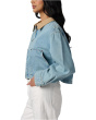 Coffee Run Denim Cropped Jacket in Blue