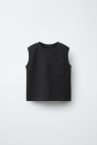 Zara ОДНОТОННАЯ ФУТБОЛКА С КАРМАНОМ 515453471-807-18