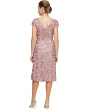 Tea Length A-Line Rosette Dress