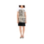 Patch-Kleid, creme-braun-beige