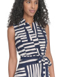 Geo Print Faux Wrap Dress