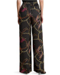 Belting-Print Charmeuse Wide-Leg Pants