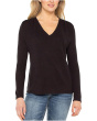 Long Sleeve V-Neck Knit Top W/ Shirring