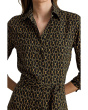 Chain-Print Crepe Shirtdress