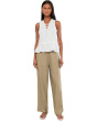Mid-Rise Pull-On Drawstring Waistband Wide Leg Pants 30in Inseam
