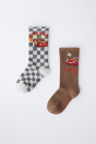 Zara носки CARS LIGHTNING MCQUEEN из 2 упаковок коричневого цвета