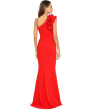 One Shoulder Ruffle Scuba Crepe