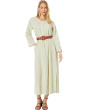 Mini Stripe Gauze Roll-Up Sleeve Henley Stripe Dress