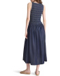 Denim Smocked Boatneck Maxi Dress
