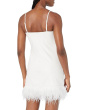 Faux Leather Spaghetti Strap A-Line Dress w/ Feathers FLT308