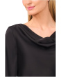 Long Sleeve Satin Cowl Neck Top