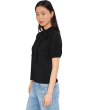 Short Sleeve Tie Neck Bow Knit Top
