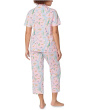 Short Sleeve Cropped Cotton Knit Pajama Set
