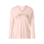 Pullover mit Glitzer-Schriftzug, hellros_