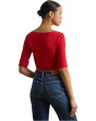 Stretch Cotton Boatneck Top