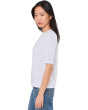 Cross Hatch Stretch Jersey Crew Neck Elbow Sleeve Top