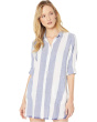 Rugby Beach Stripe Boyfriend Shirt Cover-Up