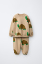 Zara КОМПЛЕКТ ДЛЯ БЕГА С ПРИНТОМ В ВИДЕ ЧЕРЕПАХОВОГО КРОТА Светло-коричневого цвета