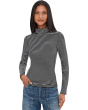 Stripe Coverstitch Turtleneck Drapey Ray