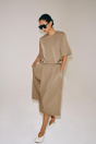 Zara Плиссированная юбка-миди ZW COLLECTION коричнево- коричнево-серая
