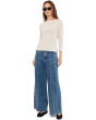 Petite Rib-Knit Cotton-Blend Boatneck Tee