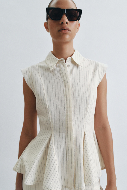 Zara РУБАШКА С БАСКОЙ И ПОЛОСАМИ ZW COLLECTION 521598977-712-1