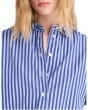 Drawstring Button-Up Shirt in Poplin