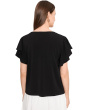 V-Neck Button Front Flutter Sleeve Top