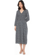 Smocked V-Neck Midi Dress
