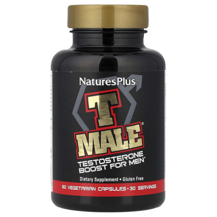 NaturesPlus, T Male, добавка с тестостероном для мужчин, 60 растительных капсул