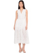 Scallop Neck Edge Button-Up Midi Dress