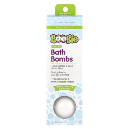 Boogie Wipes, успокаивающие бомбы для ванны, эвкалипт, 3 шт. по 79 г (2,8 унции)