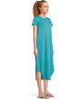 Short Sleeve Maxi Shirttail Crew Neck Dress
